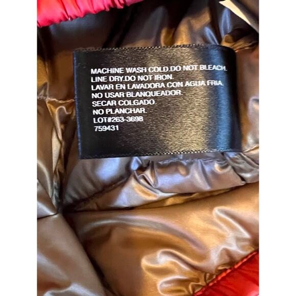 Xersion Jacket Womens  Orange Hooded Puffer Pockets Packable Premium Down. Small - Picture 7 of 7